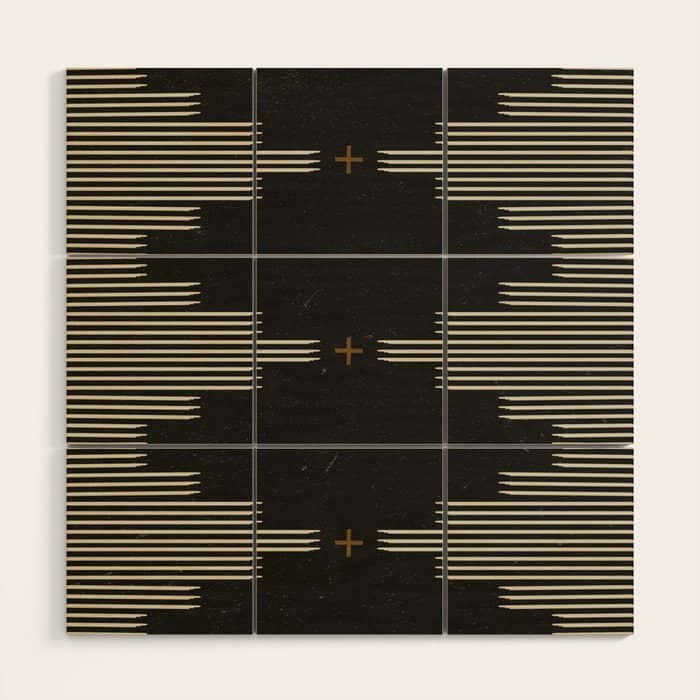 Southwestern Minimalist Black & White Wood Wall Art