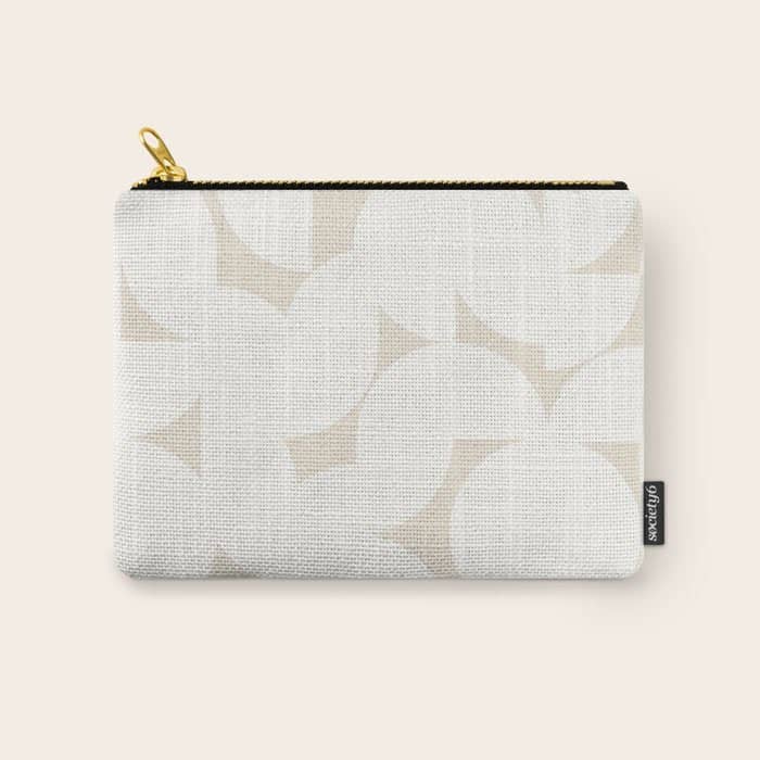 Contemporary Abstract Shapes - Neutral Off White Carry All Pouch