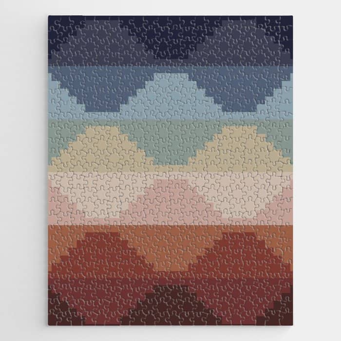 Geometric Aztec Pyramid Pattern Iii Jigsaw Puzzle