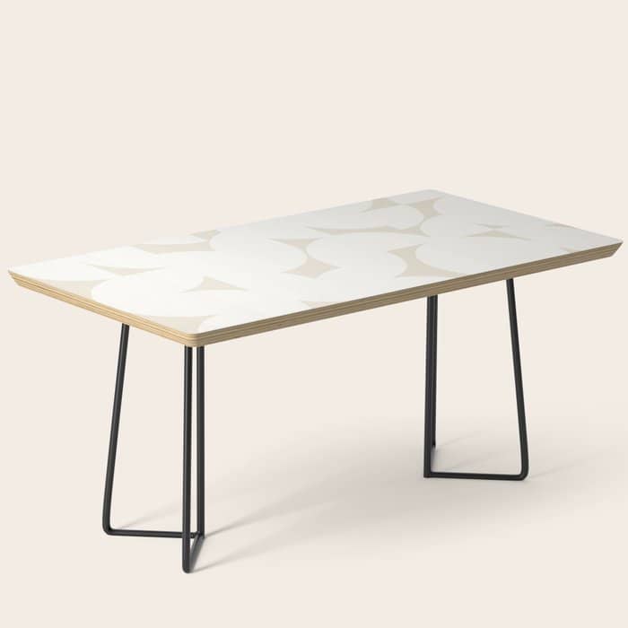 Contemporary Abstract Shapes - Neutral Off White Coffee Table