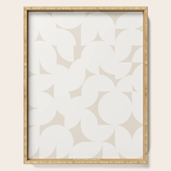 Contemporary Abstract Shapes - Neutral Off White Serving Tray