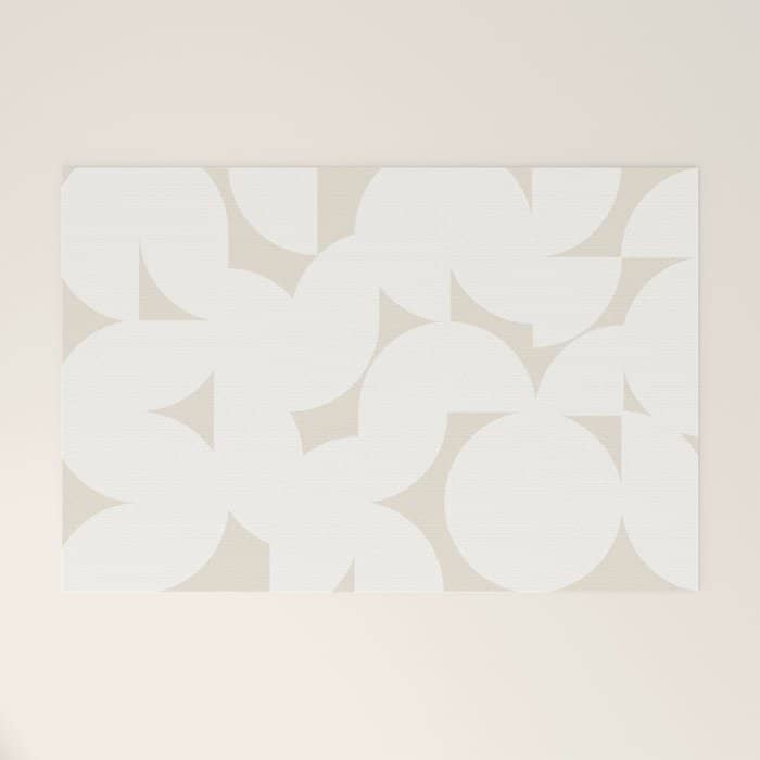 Contemporary Abstract Shapes - Neutral Off White Welcome Mat