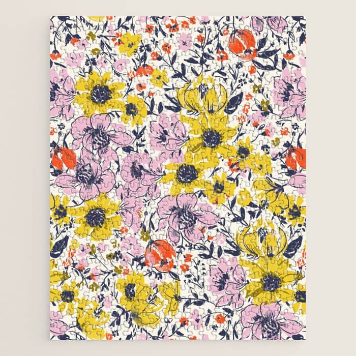 Lovely And Wild - Purple And Yellow Jigsaw Puzzle