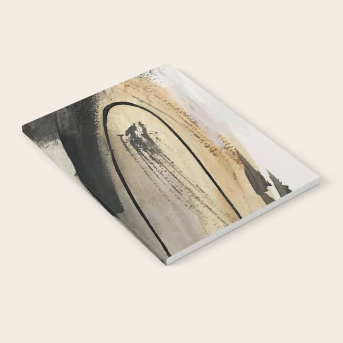 Drift [5]: A Neutral Abstract Mixed Media Piece In Black, White, Gray, Brown Notebook