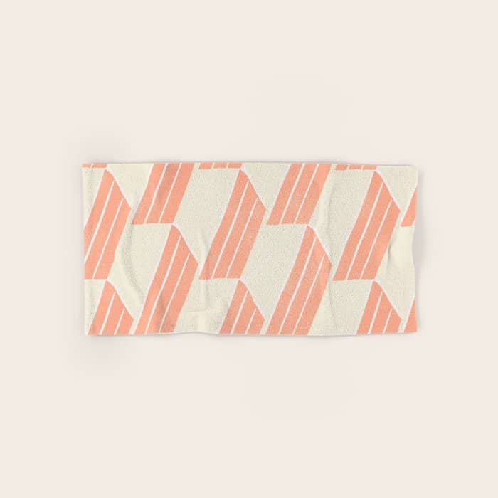 Minimalist Series: Pink Hex Tiles Bath Towel