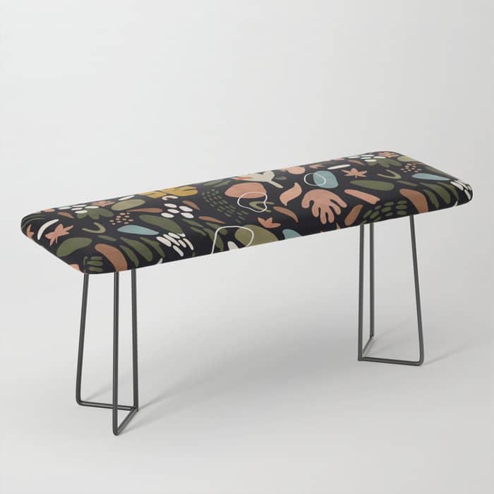 Abstract Shapes Of Dark Modern Nature Bench