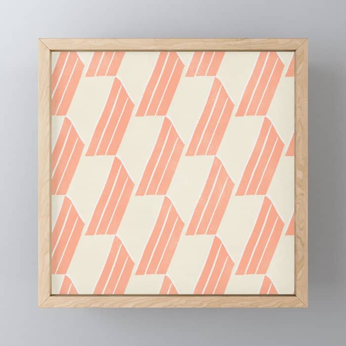 Minimalist Series: Pink Hex Tiles Mini Art Print