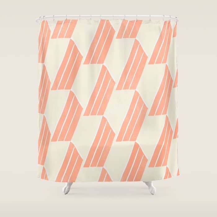 Minimalist Series: Pink Hex Tiles Shower Curtain