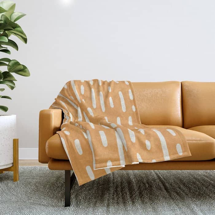 Minimalist Series: Scandi Lines, Orange Throw Blanket