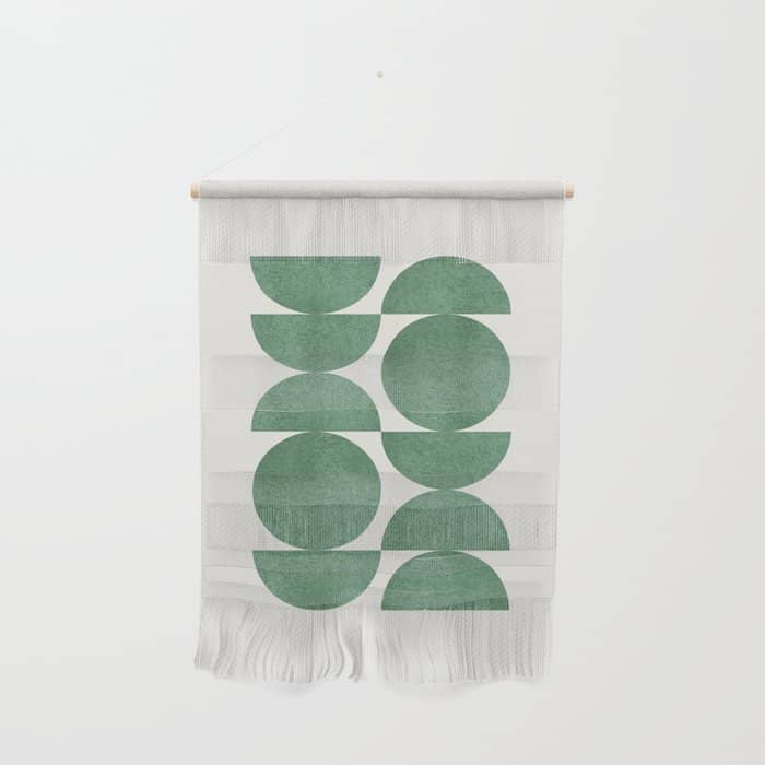 Green Retro Scandinavian - Mid Century Modern Wall Hanging
