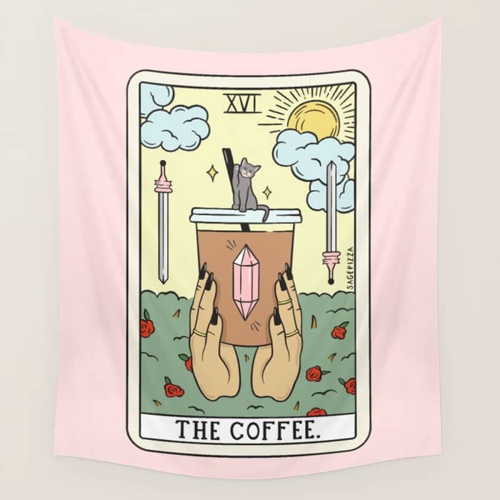 Coffee Reading Updated (Light) Wall Tapestry