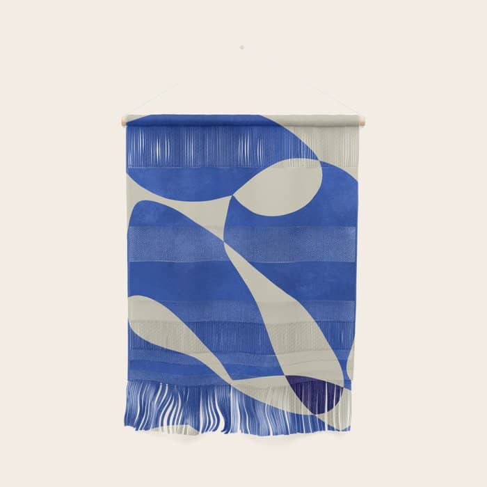 Blue Nude Geometric Modern Print Wall Hanging