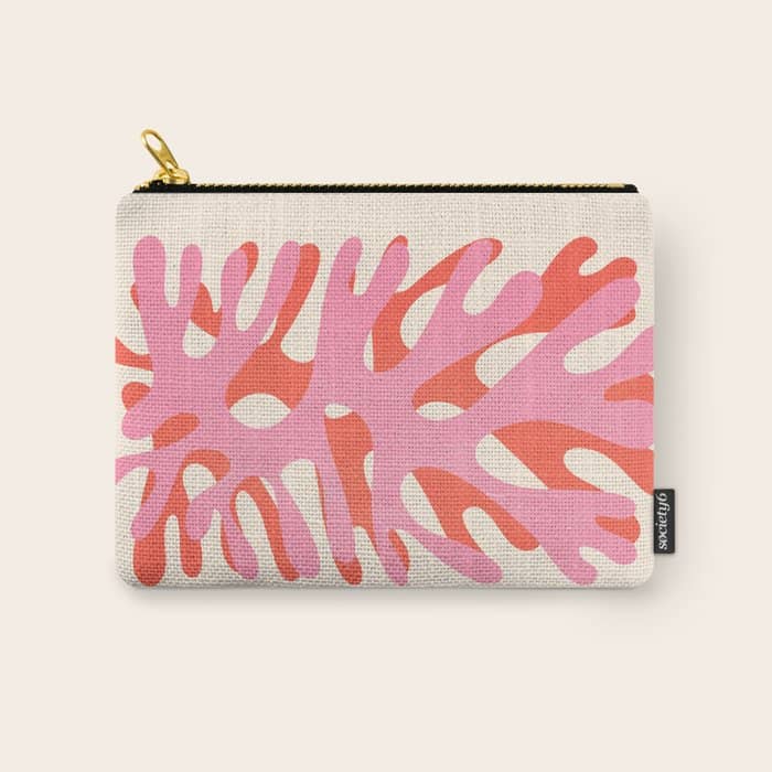 Sea Leaf: Matisse Collage Peach Edition Carry All Pouch