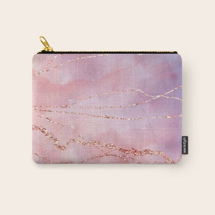 Blush And Purple Sky With Rose Gold Flashes Carry All Pouch
