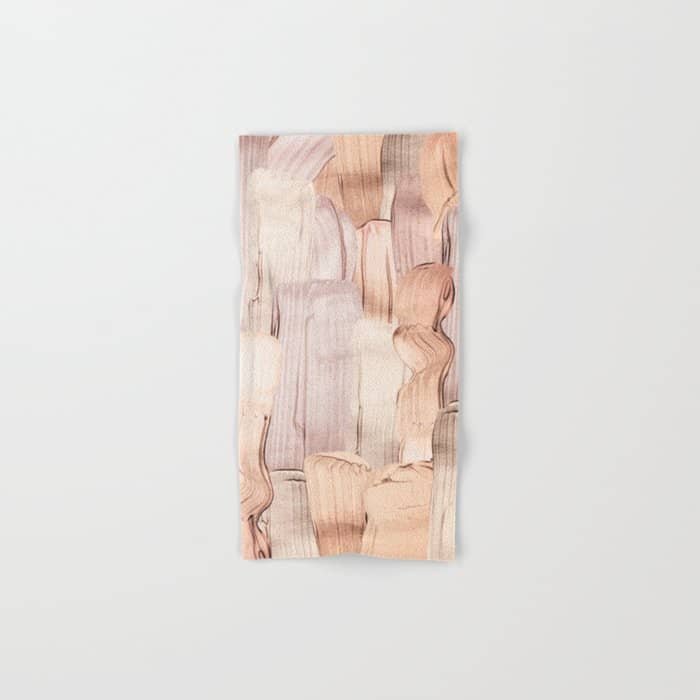 Shiny Metal Copper Hand Drawn Strokes Bath Towel
