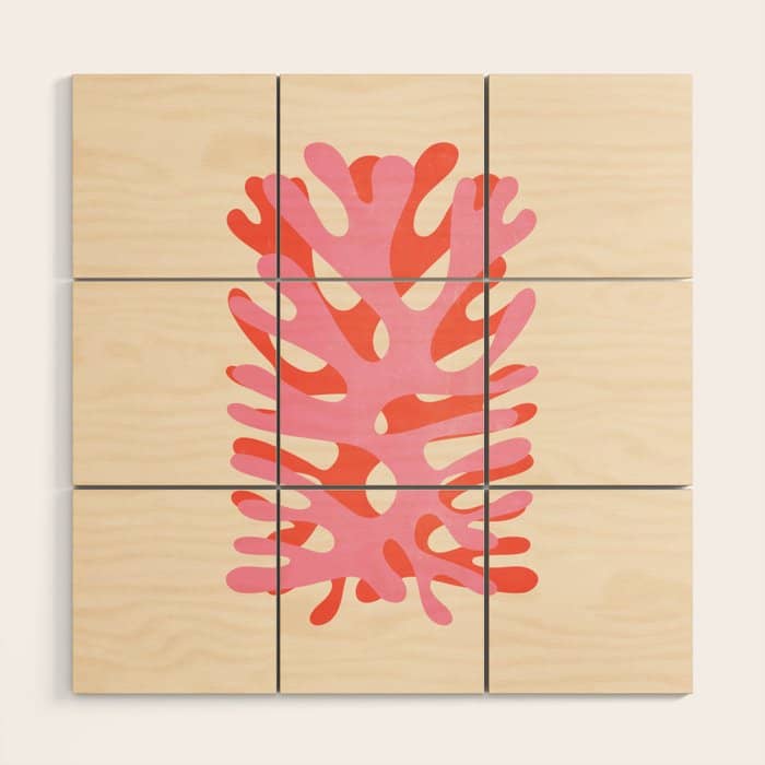 Sea Leaf: Matisse Collage Peach Edition Wood Wall Art