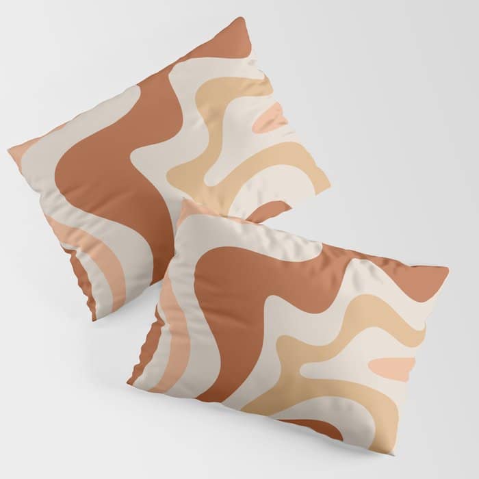 Liquid Swirl Abstract In Earth Tones Pillow Sham