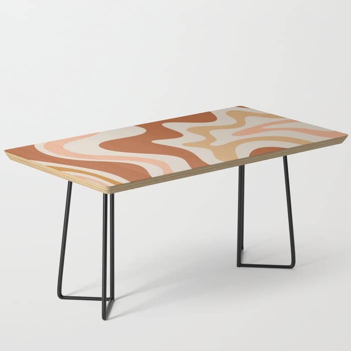 Liquid Swirl Abstract In Earth Tones Coffee Table