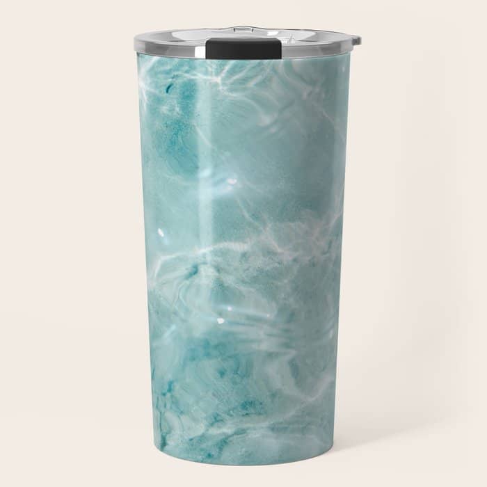 Clear Blue Water | Colorful Ocean Photography Print | Turquoise Sea Travel Mug