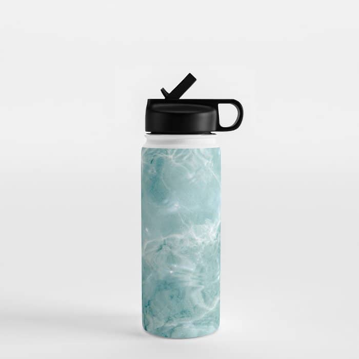 Clear Blue Water | Colorful Ocean Photography Print | Turquoise Sea Water Bottle