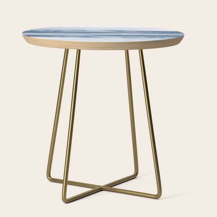 Indigo Clouds, Blue Abstract Art Side Table