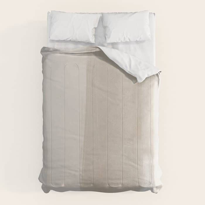 Beige Ombre Minimalist Abstract Painting Comforter