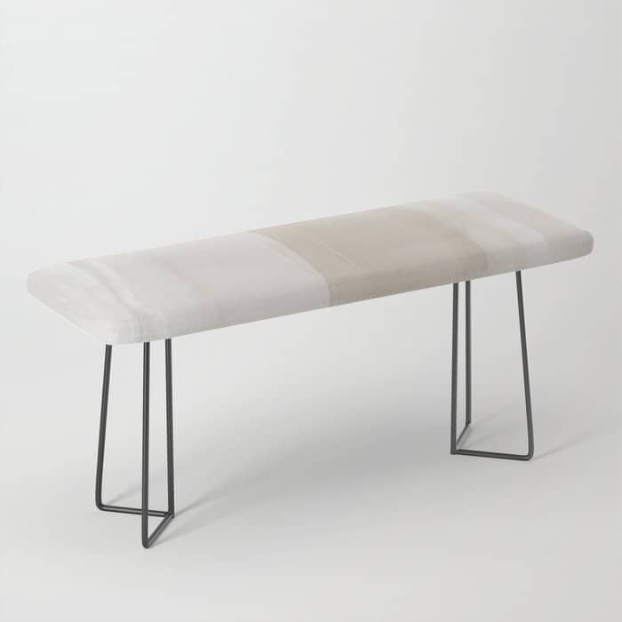 Beige Ombre Minimalist Abstract Painting Bench