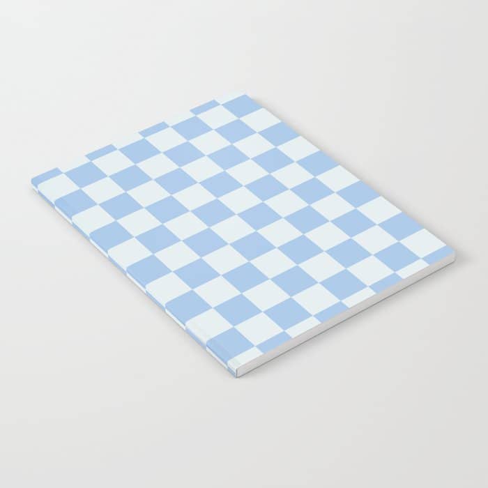 Checkerboard Mini Check Pattern In Powder Blue Notebook
