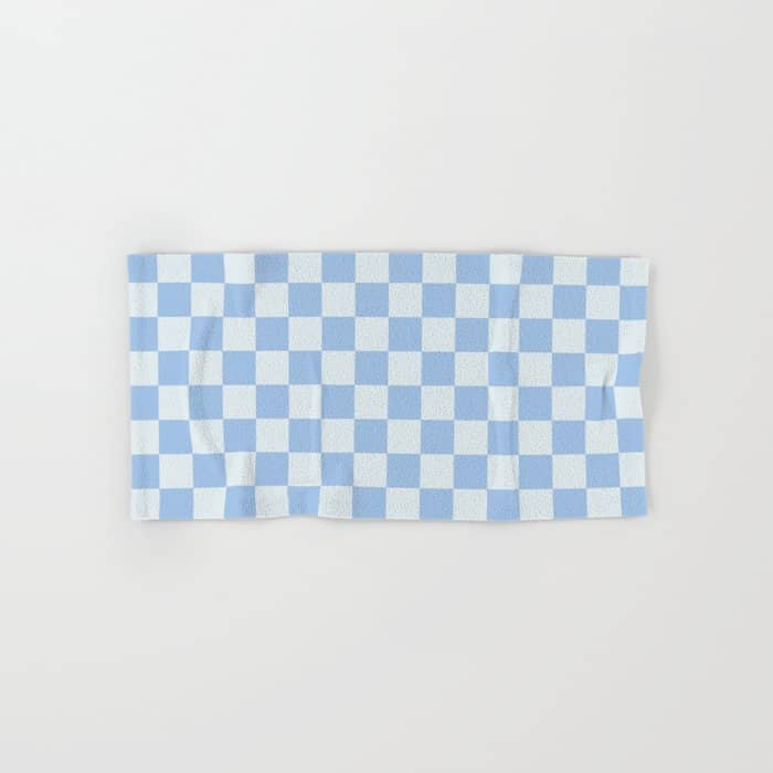 Checkerboard Mini Check Pattern In Powder Blue Bath Towel
