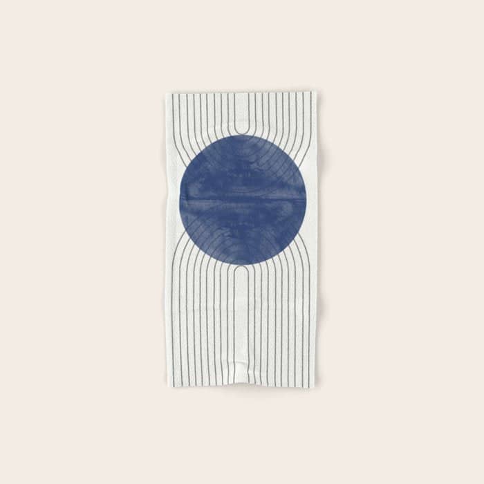 Mid Century Modern Blue Perfect Balance Bath Towel