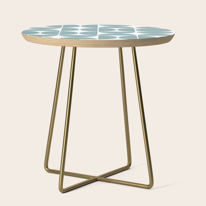 Mid Century Modern Geometric 04 Glass Blue Side Table