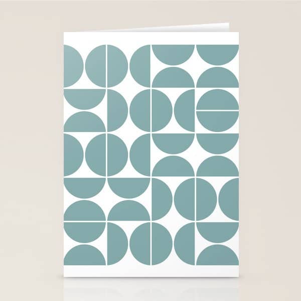 Mid Century Modern Geometric 04 Glass Blue Stationery Card