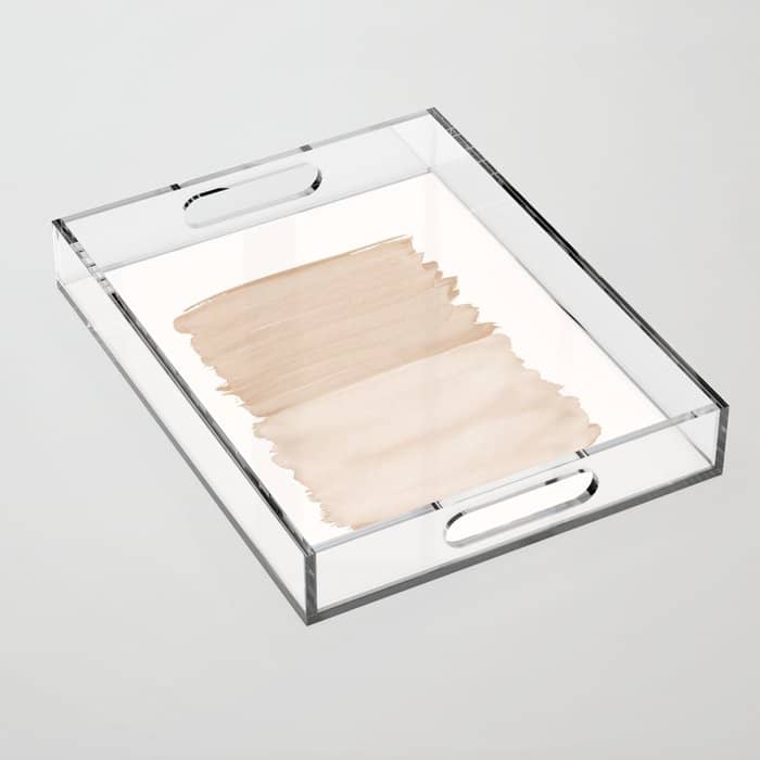 Warm Beige Abstract Minimalism #1 #Minimal #Ink #Decor #Art #Homestorie Acrylic Tray