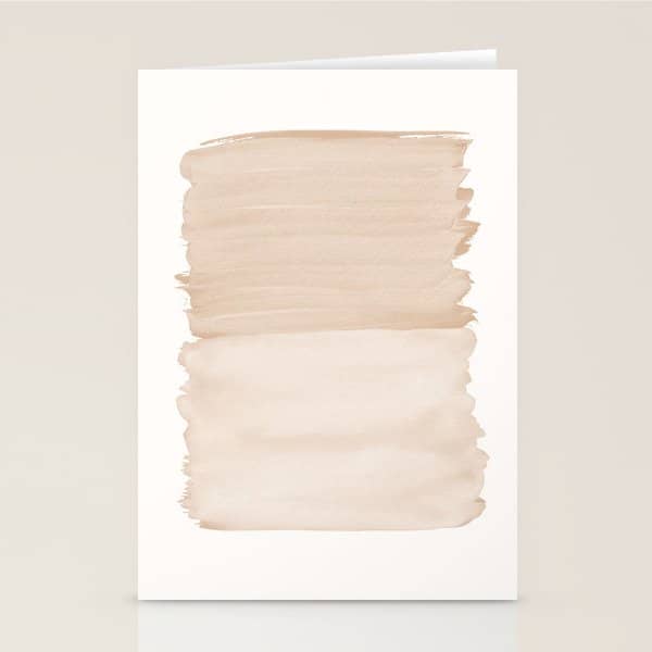 Warm Beige Abstract Minimalism #1 #Minimal #Ink #Decor #Art #Homestorie Stationery Card