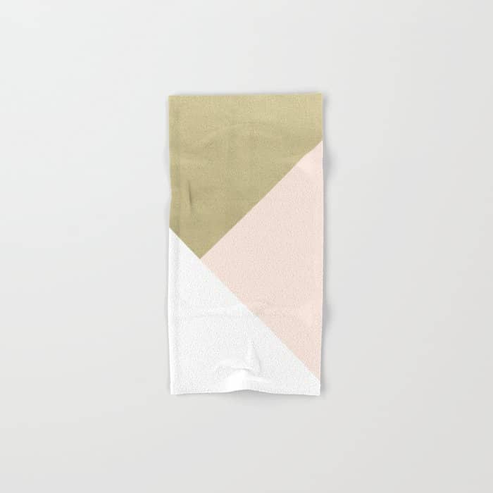 Gold Meets Blush & White Geometric #1 (Faux Foil) #Decor #Art #Homestorie Bath Towel