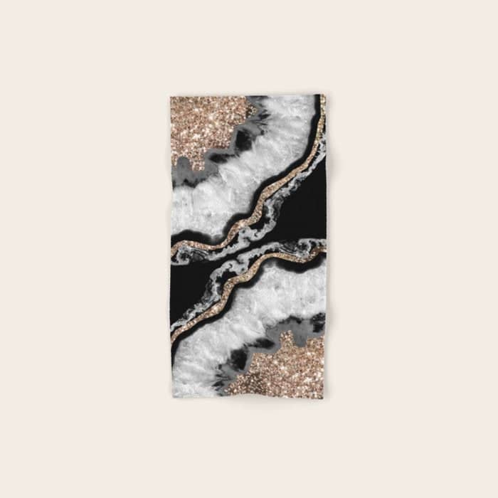 Yin Yang Agate Glitter Glam #8 #Gem #Decor #Art #Homestorie Bath Towel
