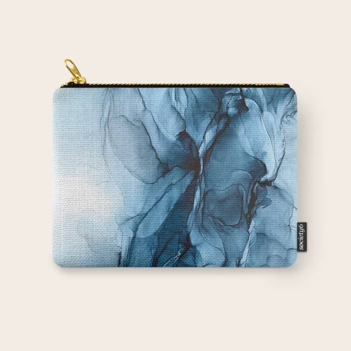 Deep Blue Flowing Water Abstract Painting Carry All Pouch