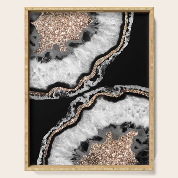 Yin Yang Agate Glitter Glam #8 #Gem #Decor #Art #Homestorie Serving Tray