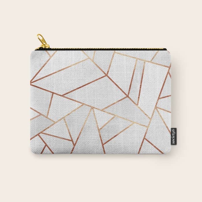 White Stone & Copper Lines Carry All Pouch
