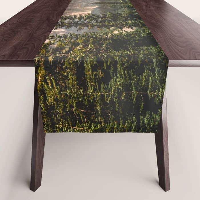 Mount Rainier Wildflower Adventure - National Park Wanderlust Table Runner