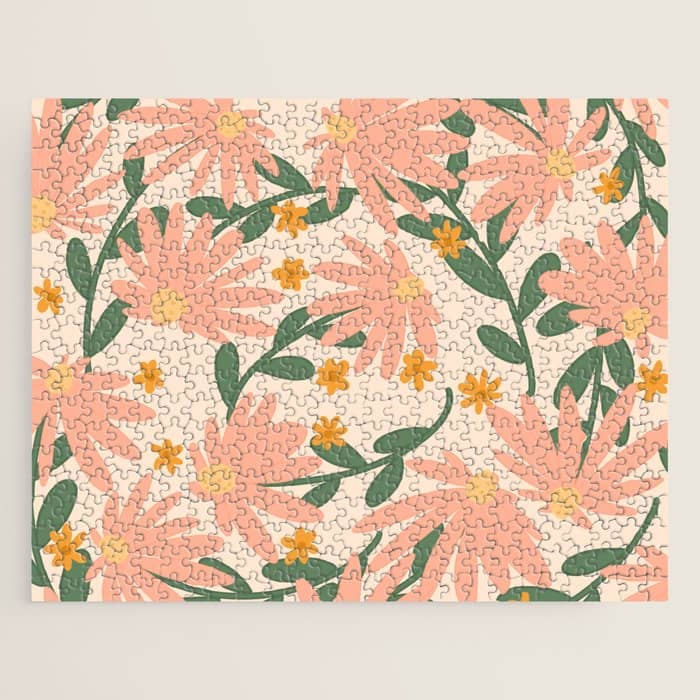 Meadow Of Autumn Wildflowers Jigsaw Puzzle