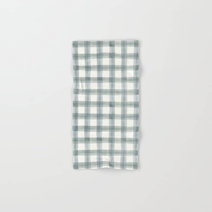 Watercolor Plaid - Muted Blue Bath Towel