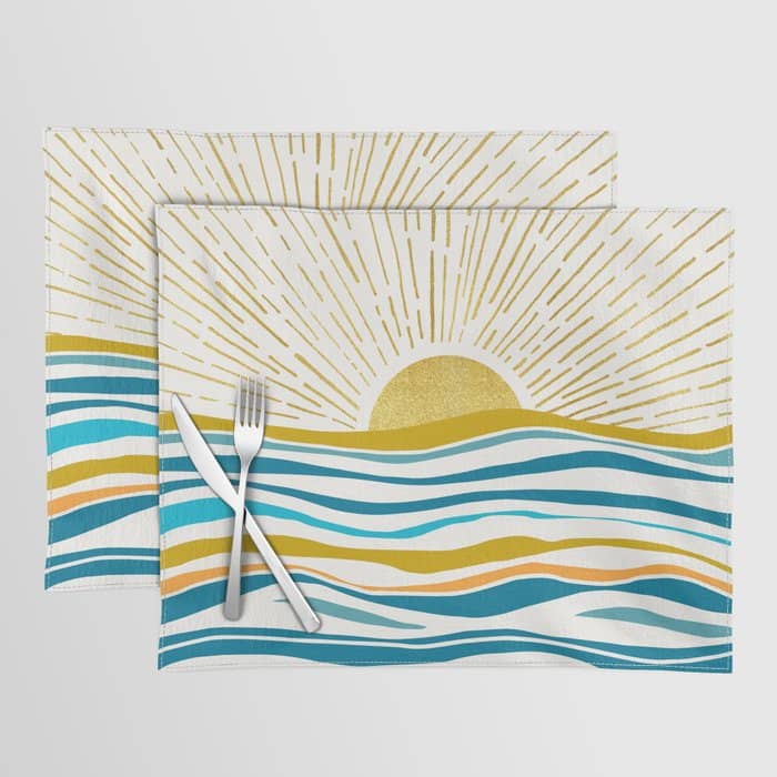 Sunrise At Sea Abstract Landscape Placemat