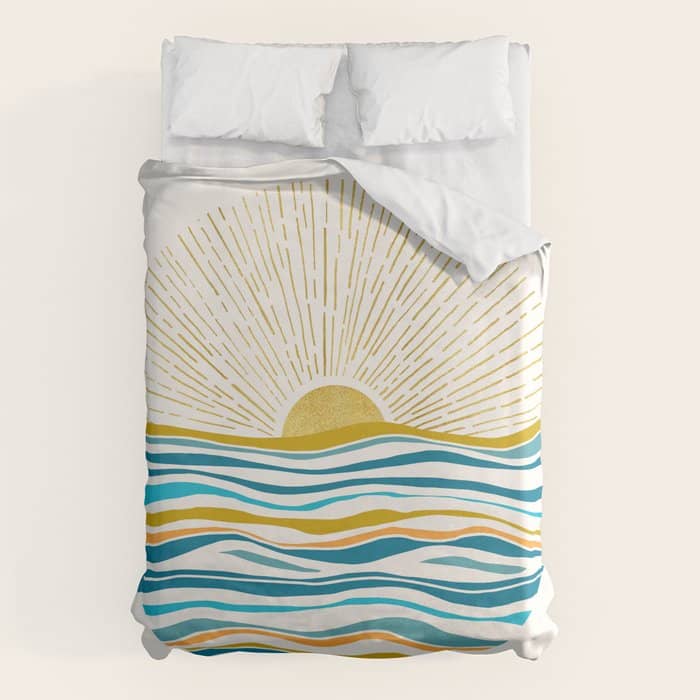 Sunrise At Sea Abstract Landscape Duvet Cover