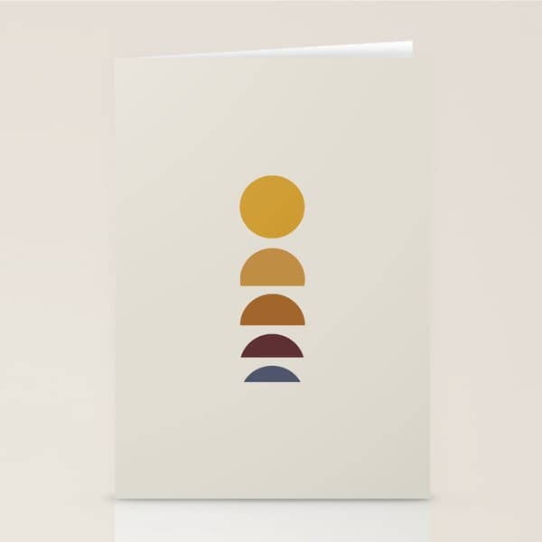 Minimal Sunrise Sunset Shapes Stationery Card