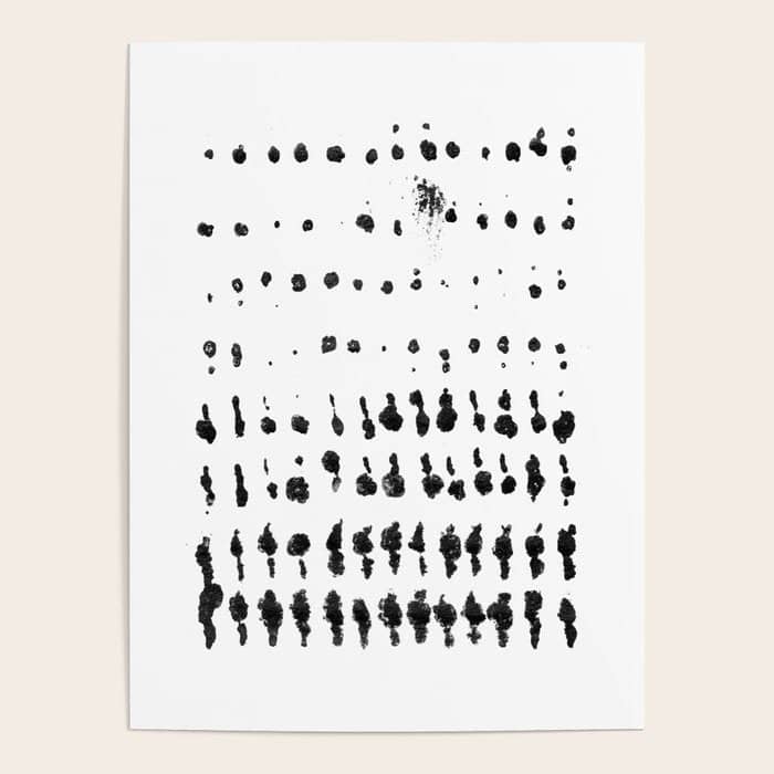 Medium Dots Pattern Black And White Distressed Texture Abstract Poster