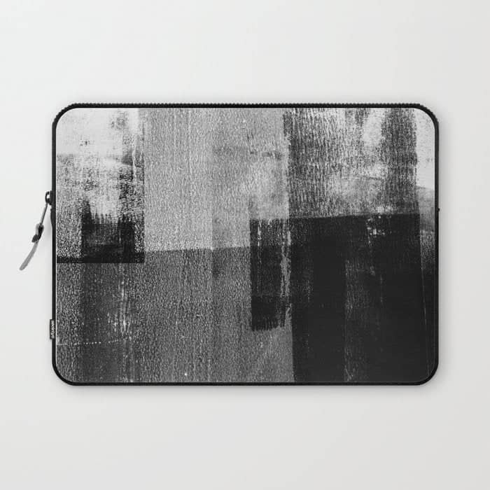 Black And White Minimalist Industrial Abstract Laptop Sleeve
