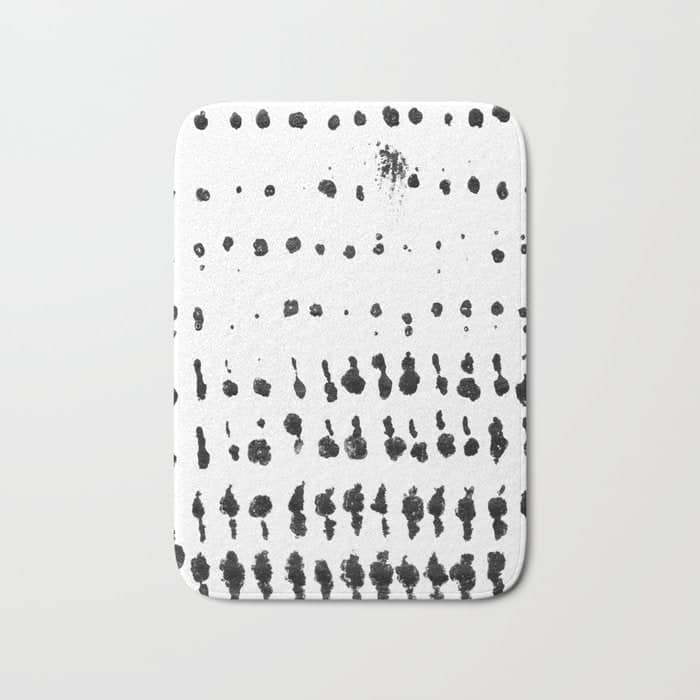 Medium Dots Pattern Black And White Distressed Texture Abstract Bath Mat