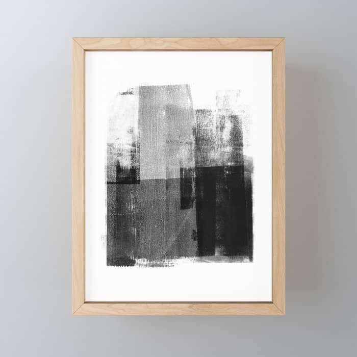 Black And White Minimalist Industrial Abstract Mini Art Print
