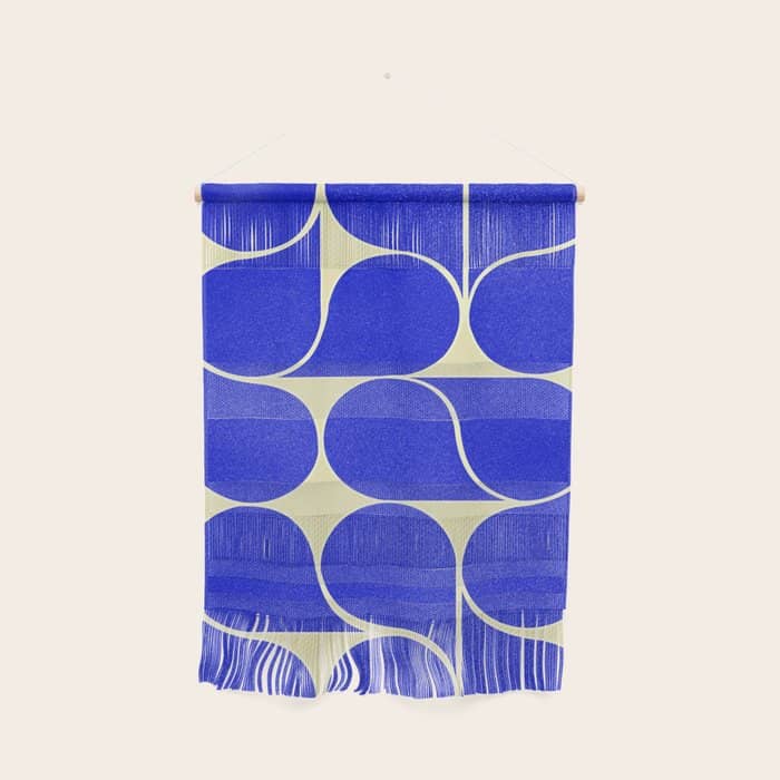 Blue Mid-Century Shapes No8 Wall Hanging